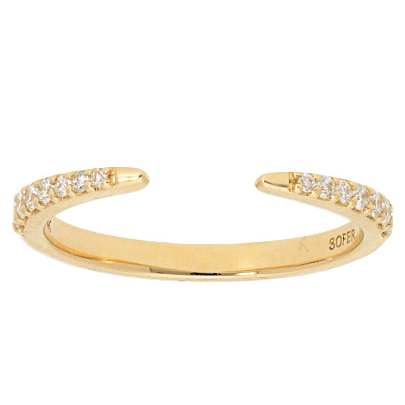 Deutsch Signature Pave Diamond Open Tipped Band