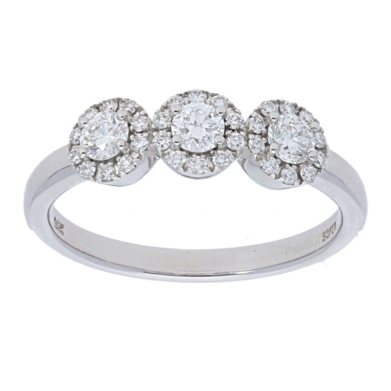 Deutsch Signature 3 Halo Diamond Ring