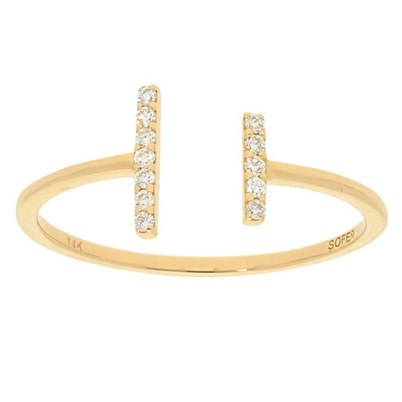 Deutsch Signature Thin Open Bar Diamond Ring