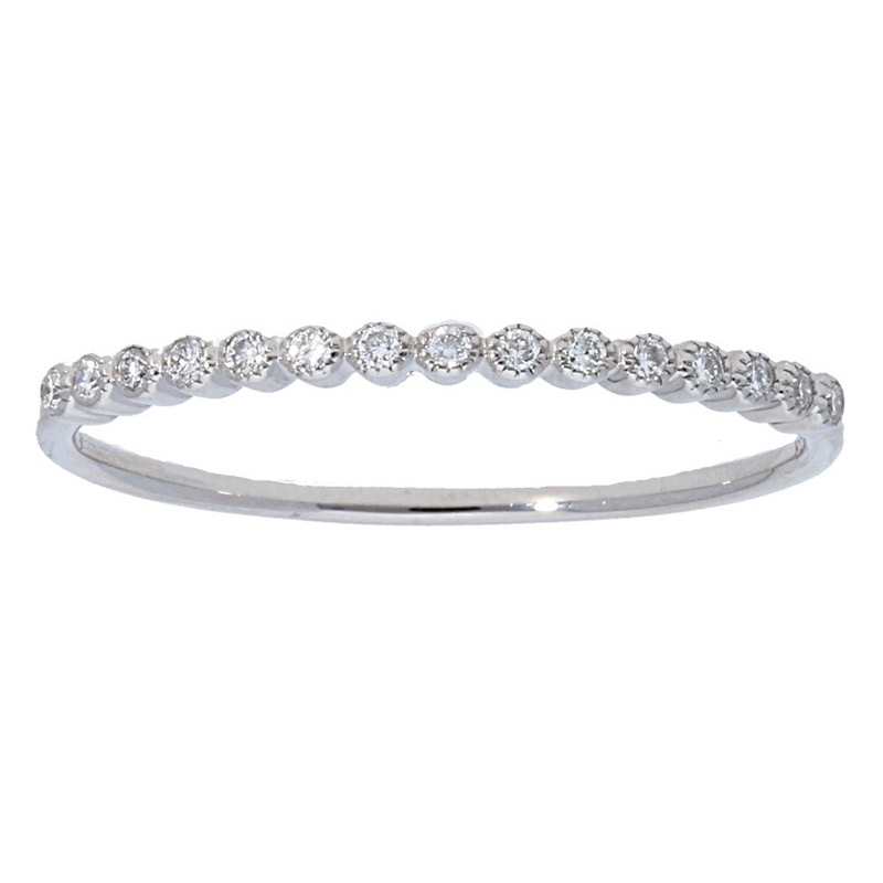 Deutsch Signature 15 Diamonds Milgrain Bezel Stackable Band