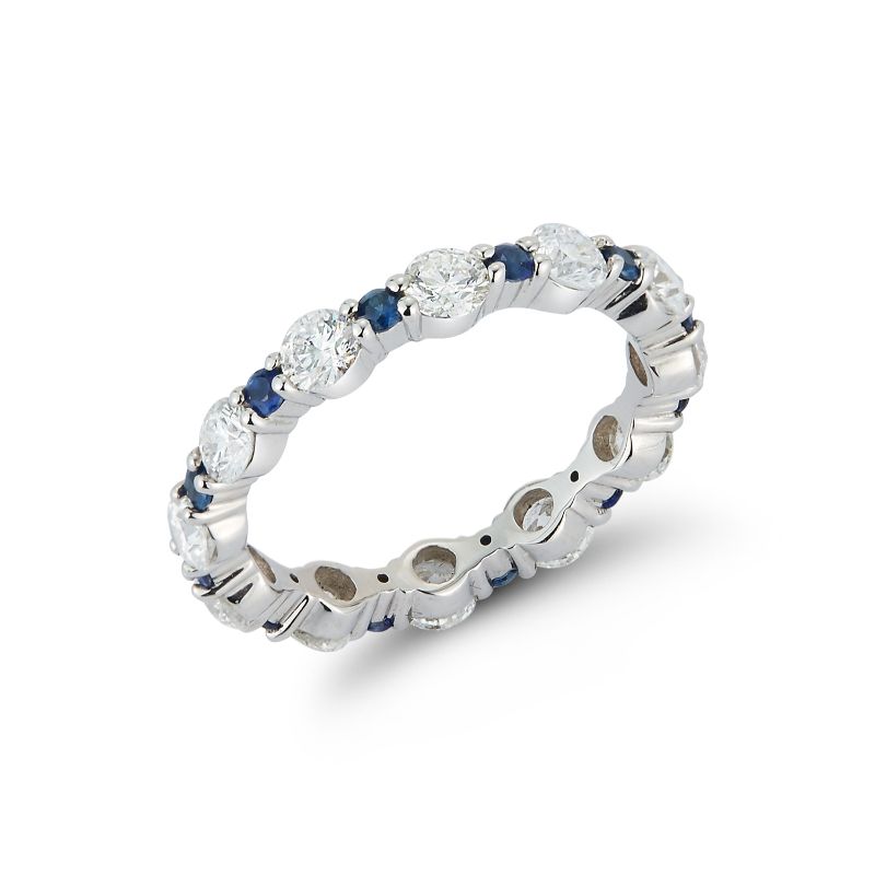 Deutsch Signature Blue Sapphire and Diamond Eternity Band