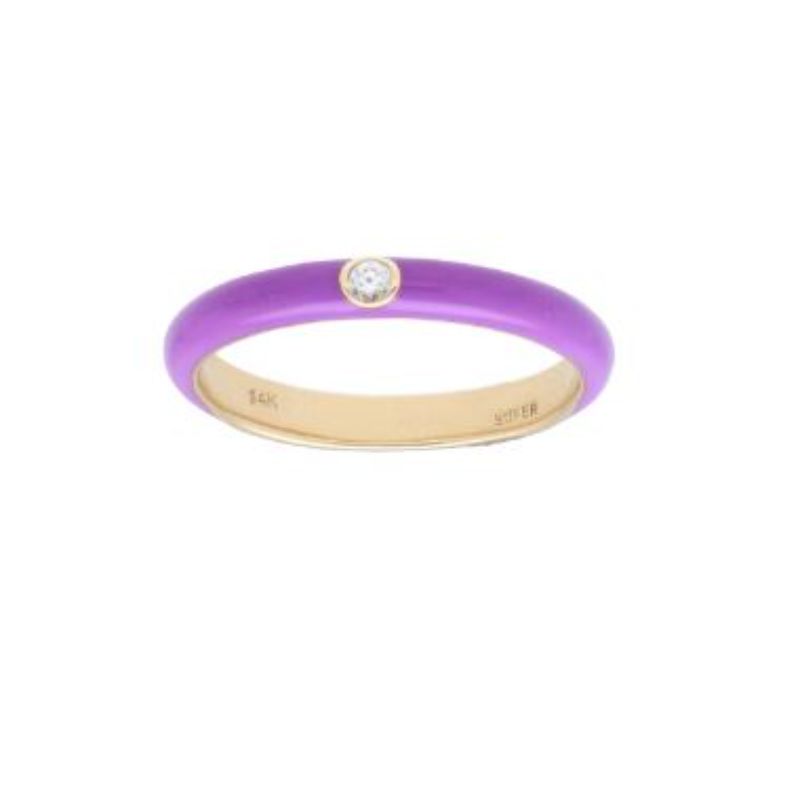 Deutsch Signature Purple Enamel Ring with Diamond