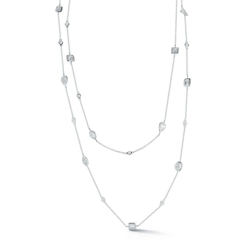 Deutsch Signature Multi Shape Diamond Bezel Necklace