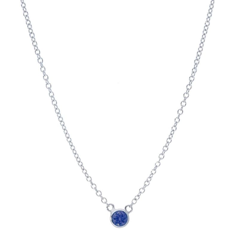 Deutsch Signature Single Blue Sapphire Bezel Necklace