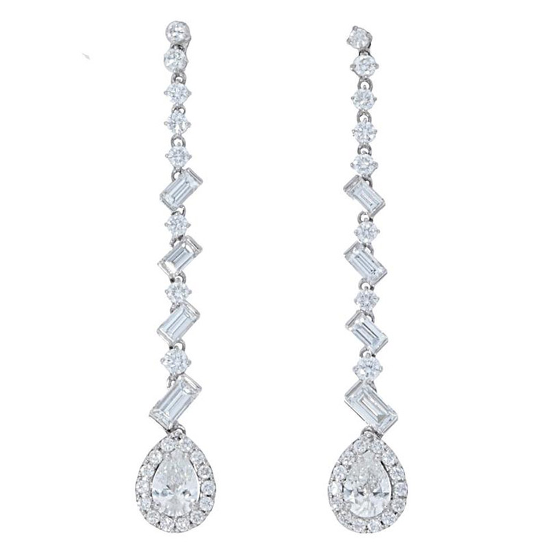 Deutsch Signature SBG & ROUND WITH PEAR HALO DROP EARRING