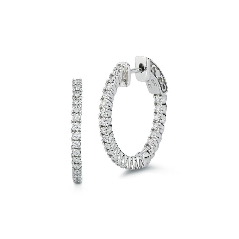 Deutsch Signature Diamond Inside and Outside Hoop Earrings