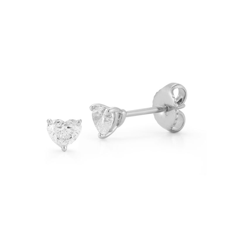 Deutsch Signature Heart Diamond Stud Earrings