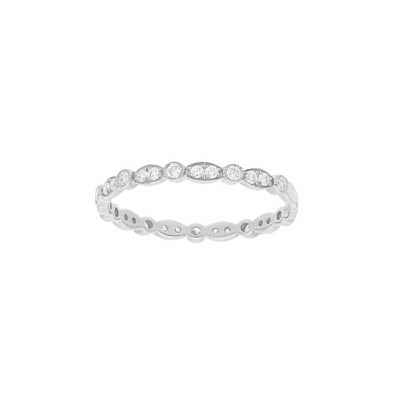 Deutsch Signature Alternating Marquise and Round Shape  Diamond Eternity  Band