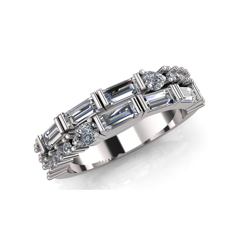 Deutsch Signature Multi Shape 2 Row Diamond Band