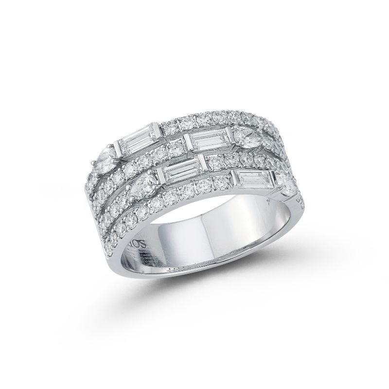 Deutsch Signature Multi Shape 4 Row Diamond Band