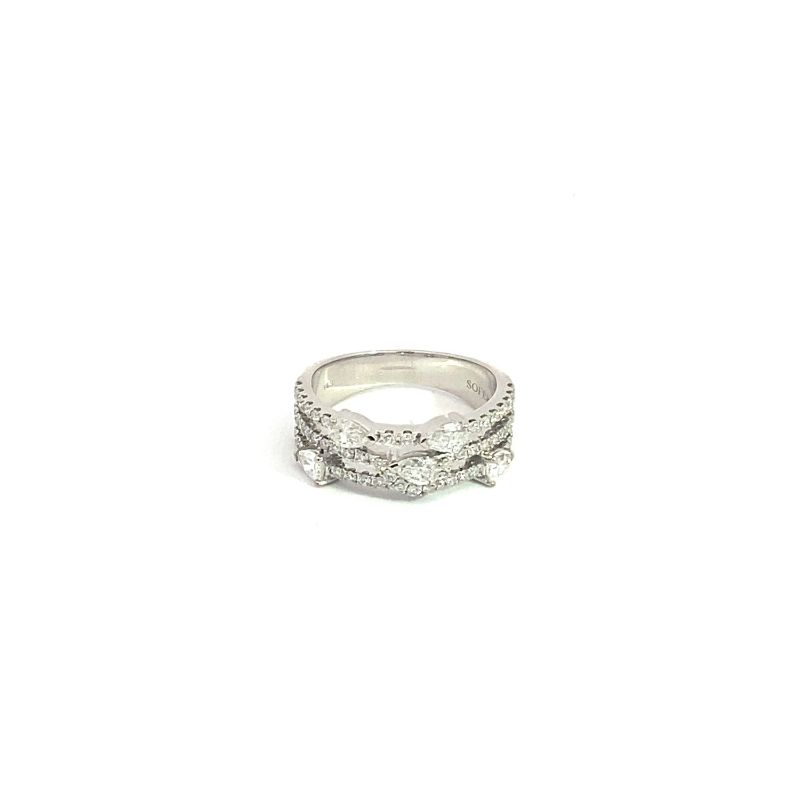 Deutsch Signature Pear Shape and Round Diamond Band