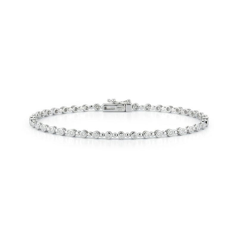 Deutsch Signature Bezel Set Diamond and Beaded Bracelet