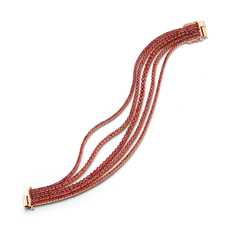 Deutsch Signature 5 Row Ruby Tennis Bracelet