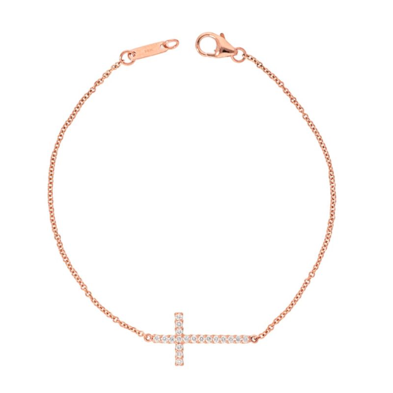 Deutsch Signature Sideways Diamond Cross Bracelet