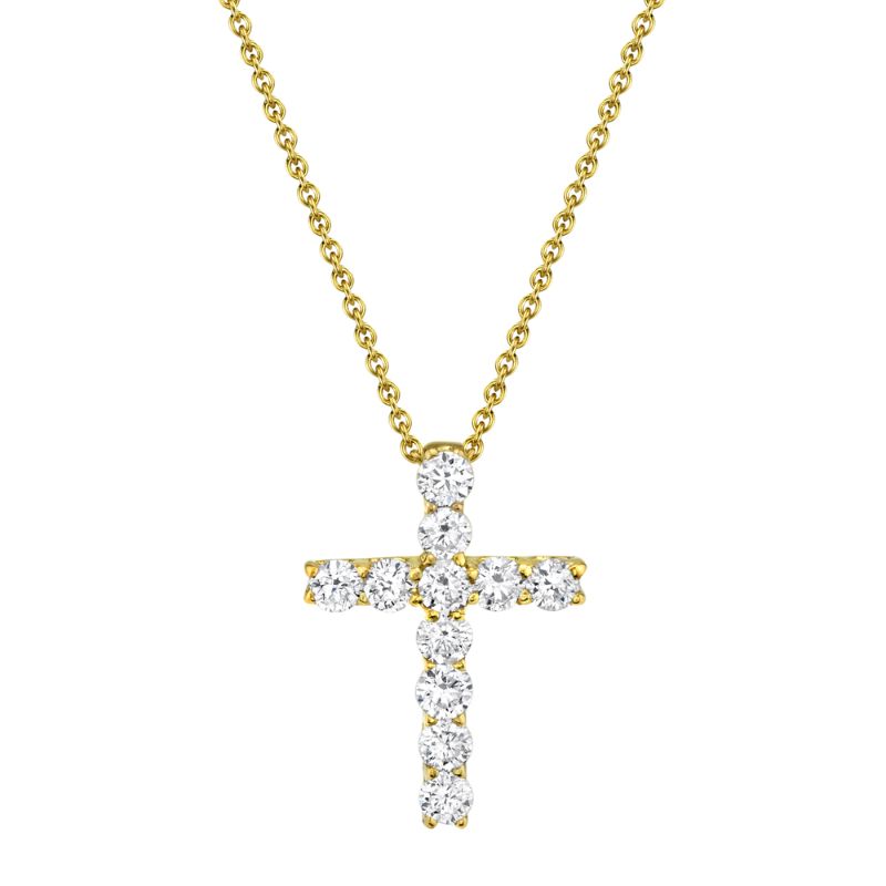 Deutsch Signature 0.32Ct Round Diamond Cross Pendant Necklace