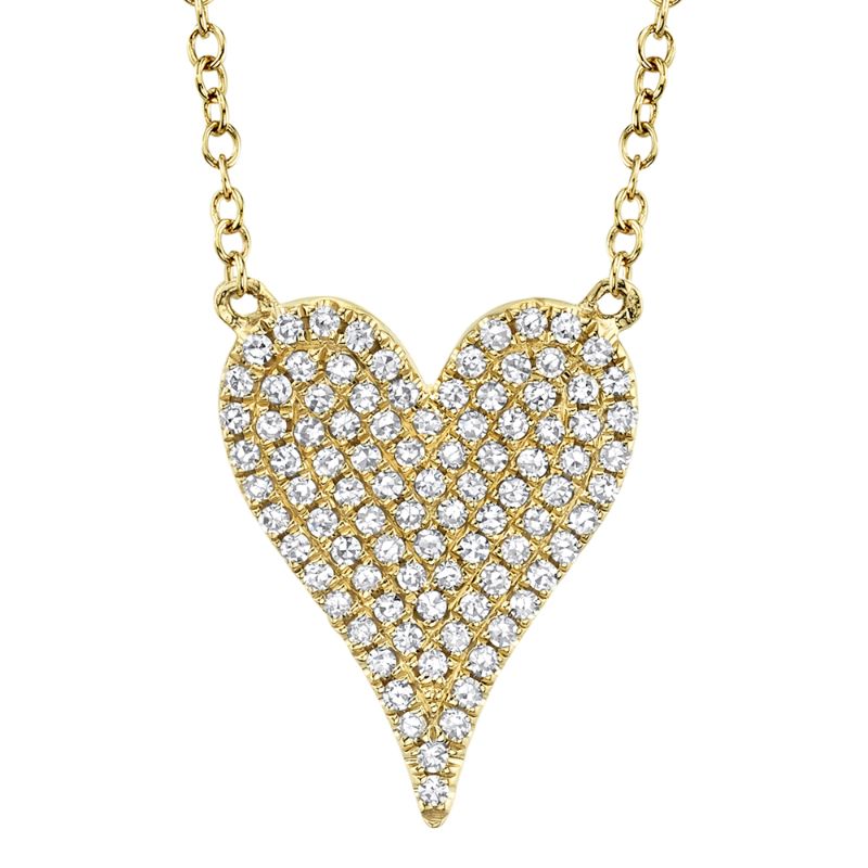 Deutsch Signature 0.21Ct Round Diamond Pave Heart Pendant Necklace