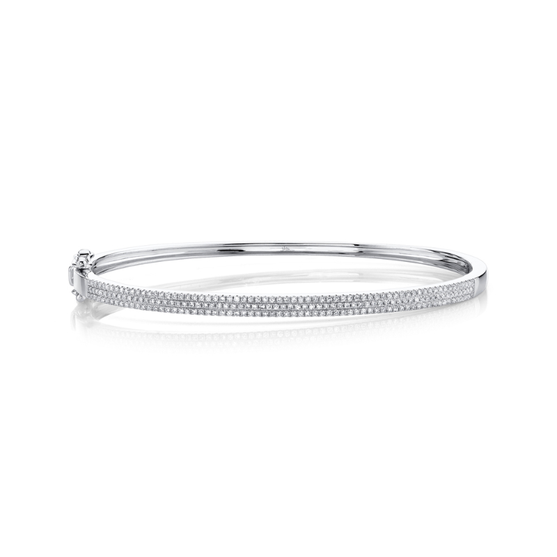 Deutsch Signature 3 Row Pave Top Bangle Bracelet