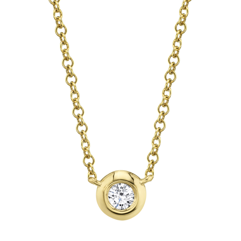 Deutsch Signature 0.05Ct Round Diamond Bezel Set Pendant Necklace