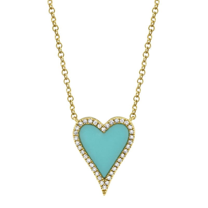 Deutsch Signature 1.80Ct Composite Turquoise Heart Necklace
