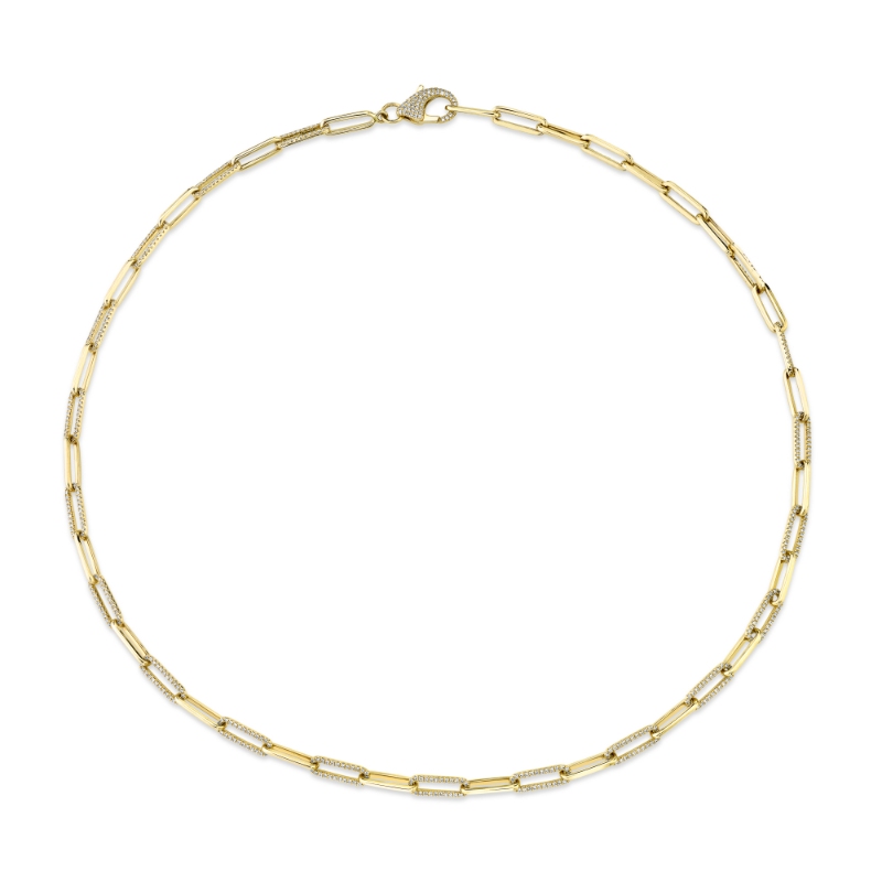 Deutsch Signature 1.36Ct Diamond Paper Clip Link Necklace