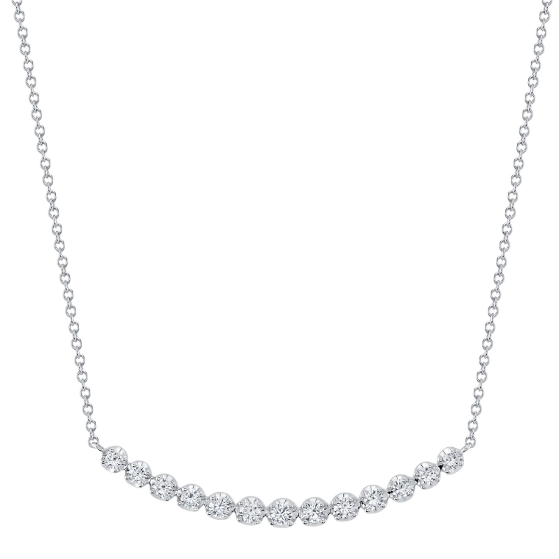 Deutsch Signature 0.91Ct Round Diamond Bar Crown Setting Necklace