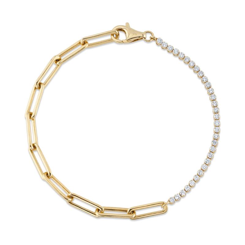 Deutsch Signature 0.66Ct Diamond Paper Clip Link Bracelet