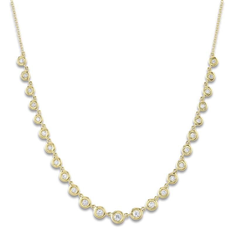 Deutsch Signature Diamond Bezel 14K Yellow Gold Necklace