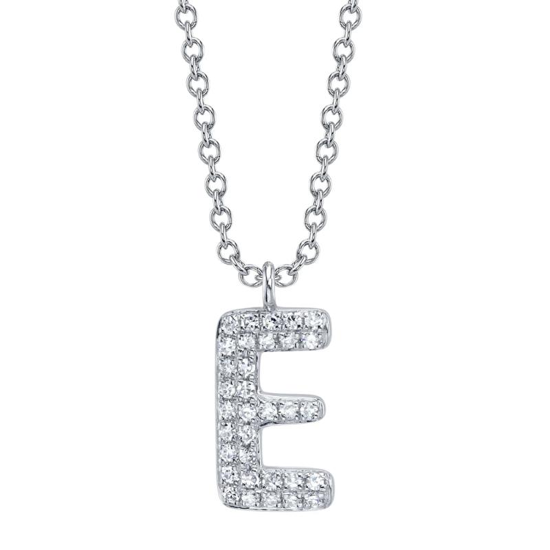 Deutsch Signature 0.07Ct Diamond Pave Necklace - Initial E