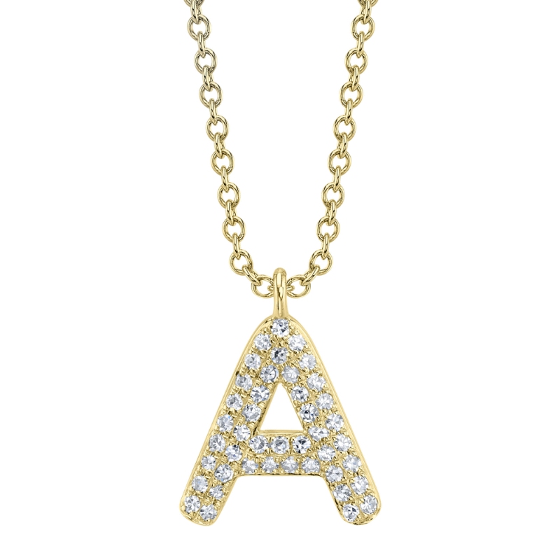 Deutsch Signature 0.09Ct Diamond Pave Necklace - Initial A