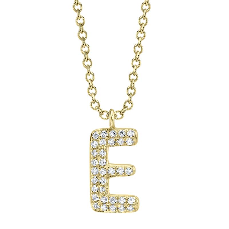 Deutsch Signature 0.07Ct Diamond Pave Necklace - Initial E