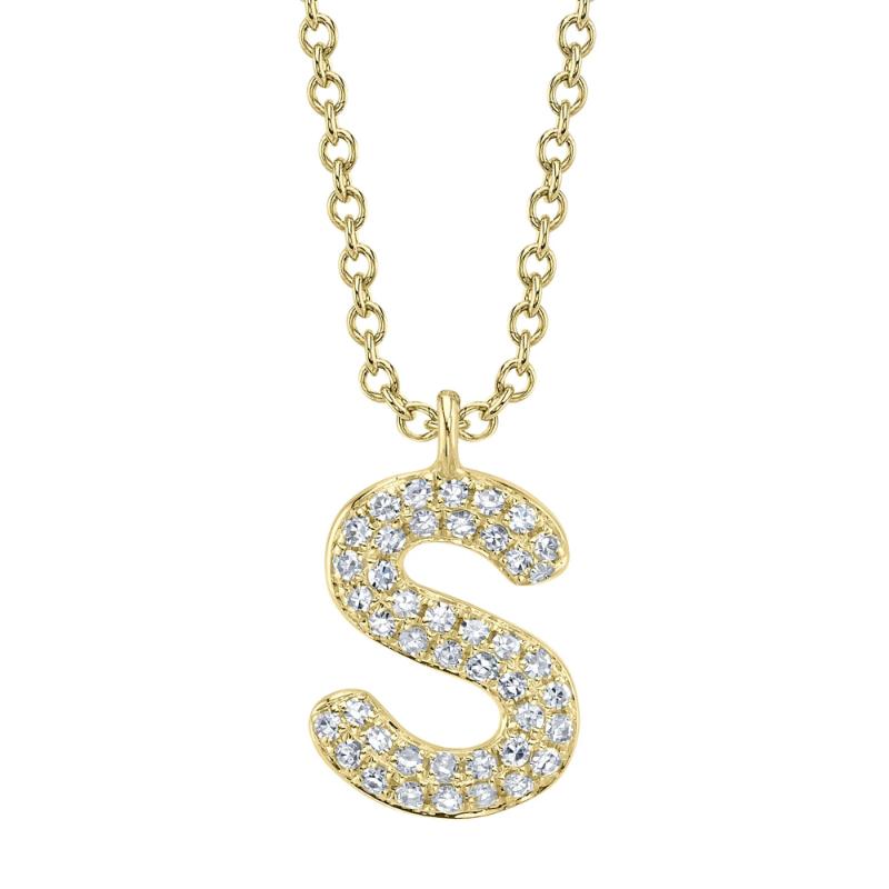 Deutsch Signature 0.09Ct Diamond Pave Necklace - Initial S