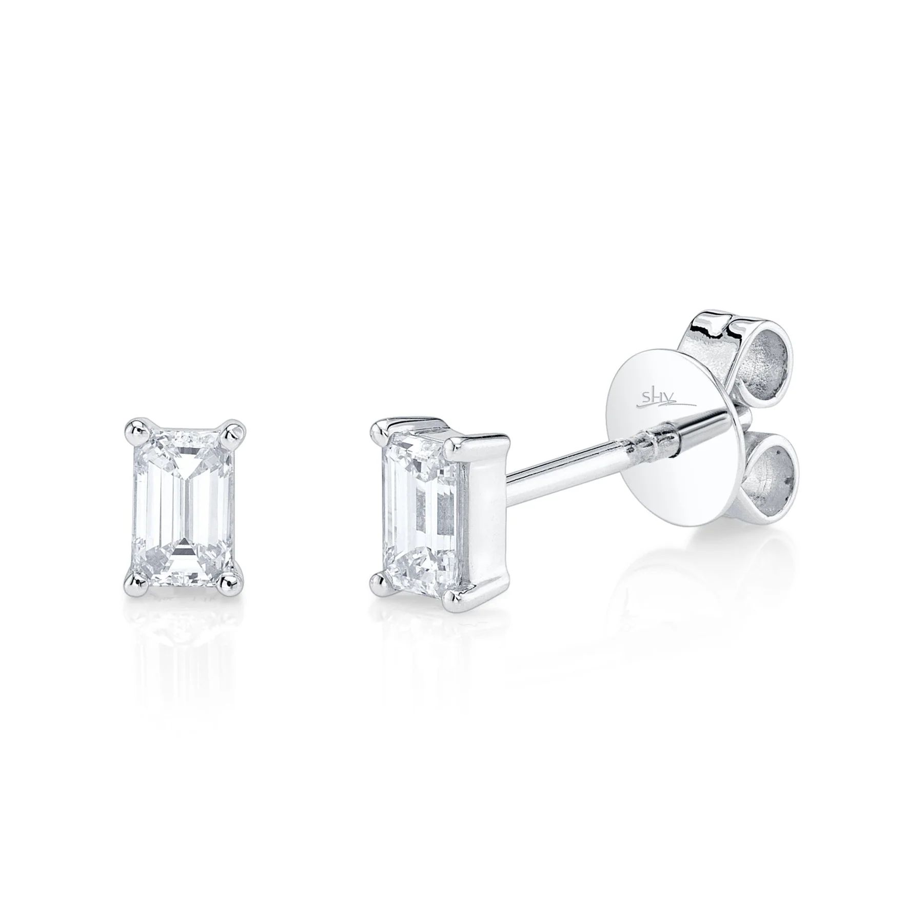 Deutsch Signature  0.40Ct Diamond Emerald Stud Earrings