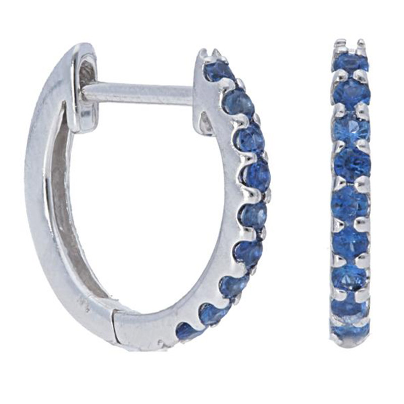 Deutsch Signature Blue Sapphire Huggie Earrings