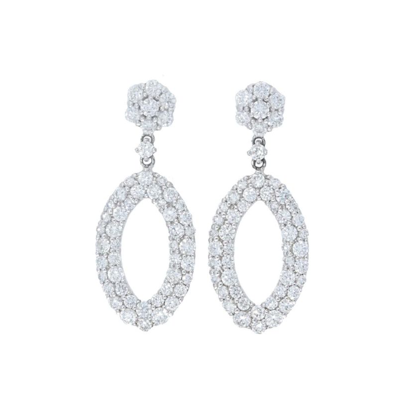 Deutsch Signature Marquise Shape Diamond Drop Stud Earrings