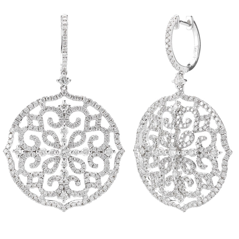 Deutsch Signature Diamond Huggie Earring with Medallion Drop