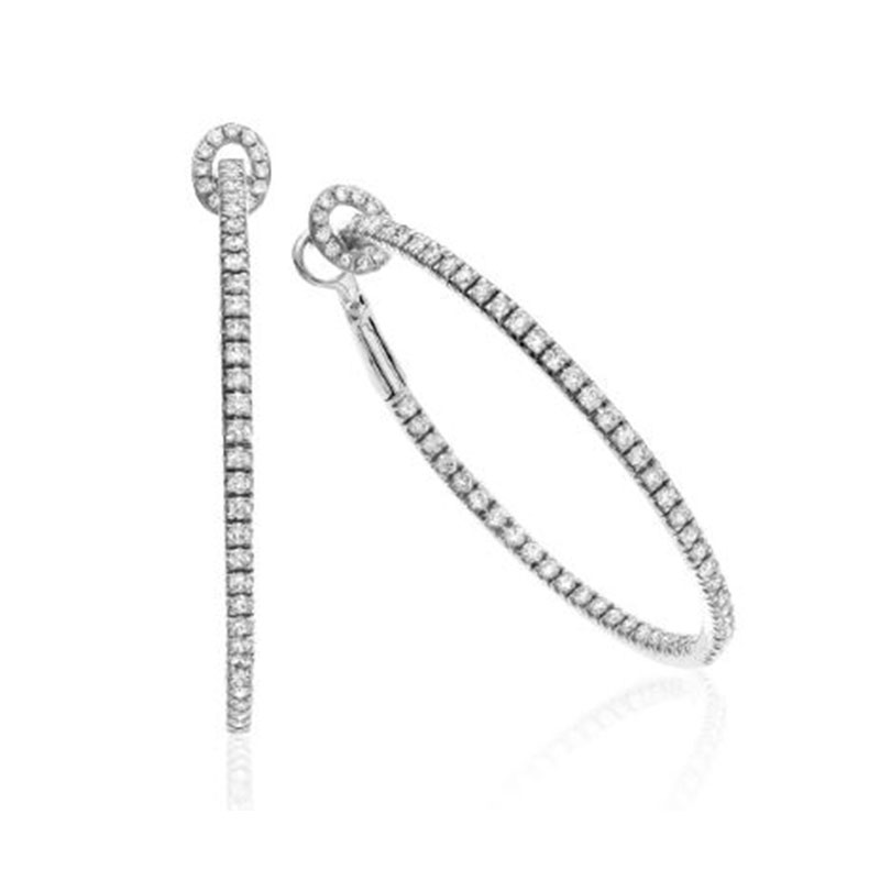 Deutsch Signature Diamond Pave Inner and Outer Hoops