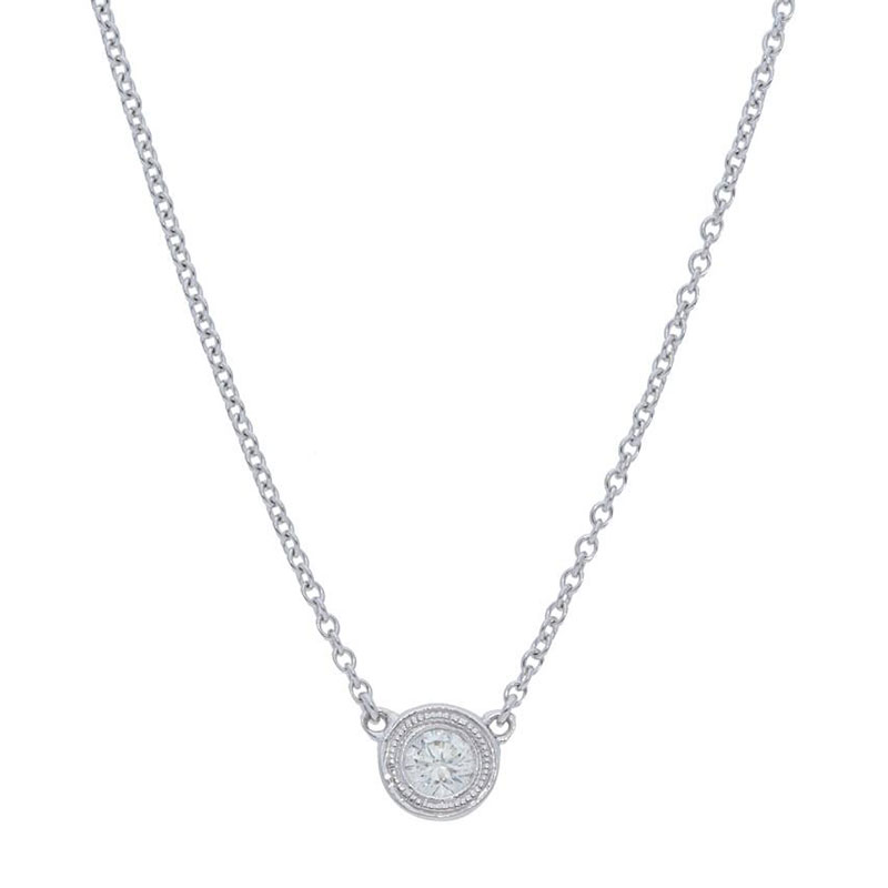 Deutsch Signature Single Milgrain Bezel Diamonds by the Yard Necklace