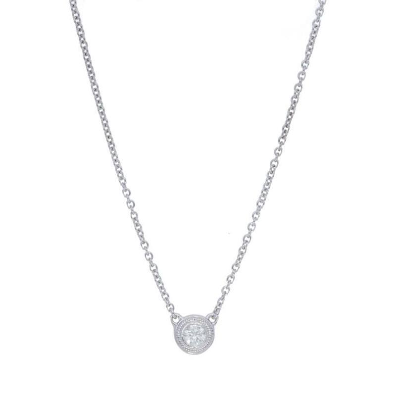 Deutsch Signature Single Milgrain Bezel Diamonds by the Yard Necklace