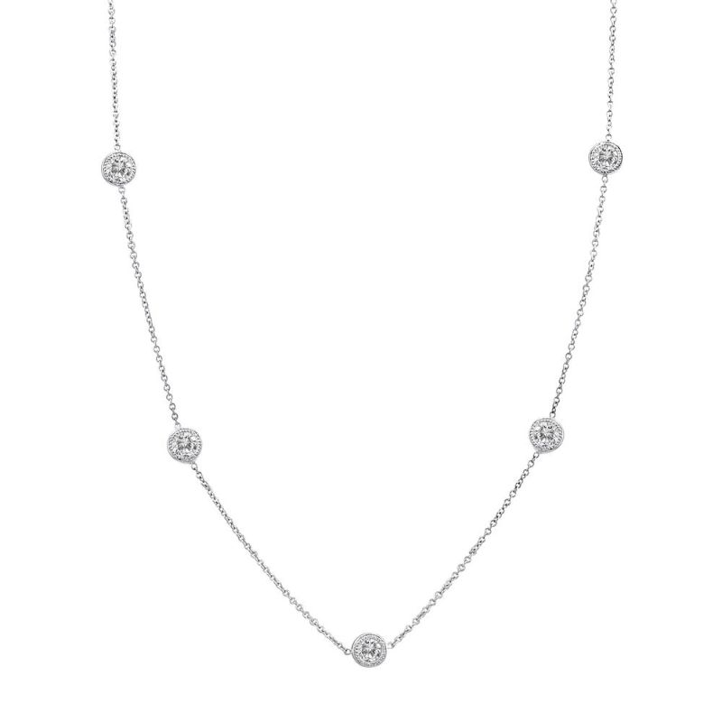 Deutsch Signature 5 Milgrain Bezel Diamonds by the Yard Necklace