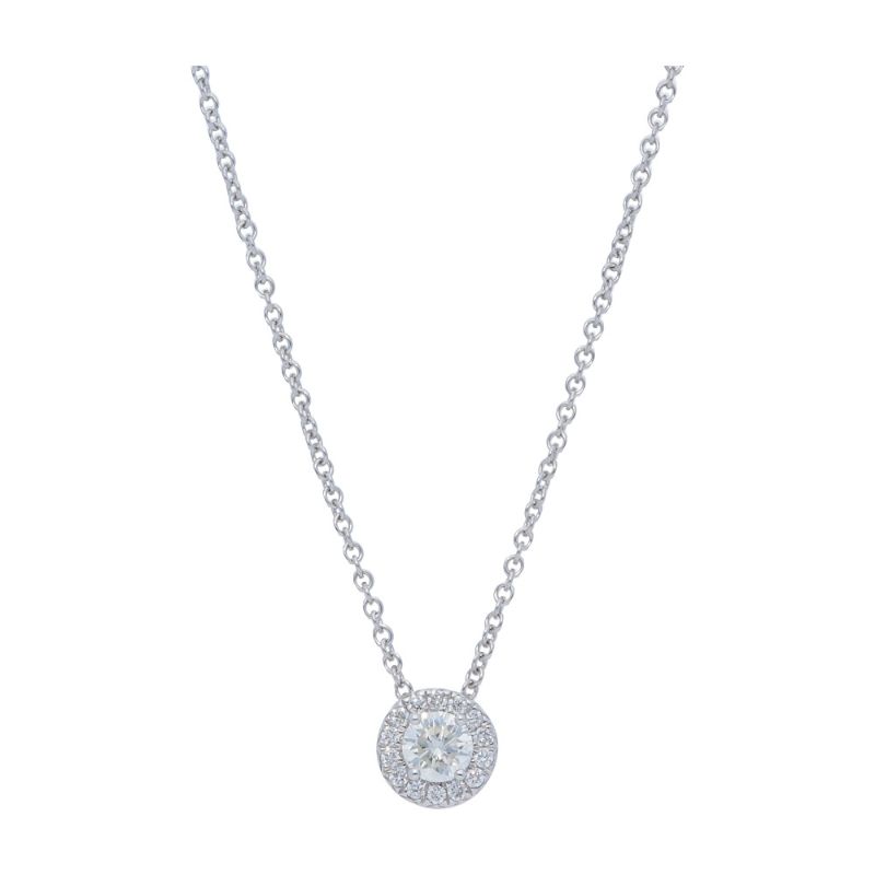 Deutsch Signature Diamond Halo Pendant, 5.5mm Center