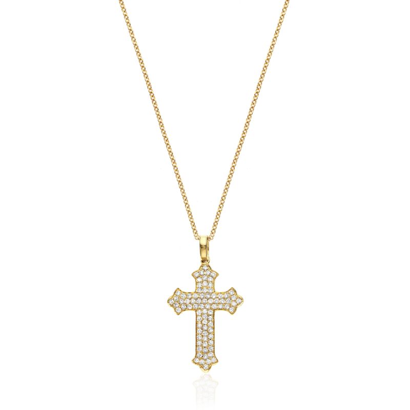 Deutsch Signature Diamond Cross Necklace