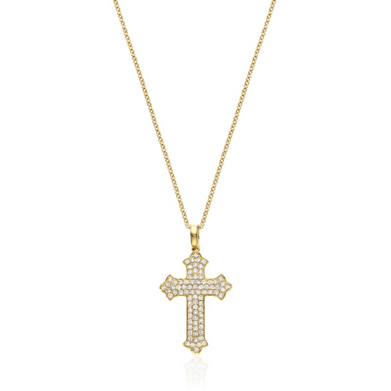 Deutsch Signature Diamond Cross Necklace