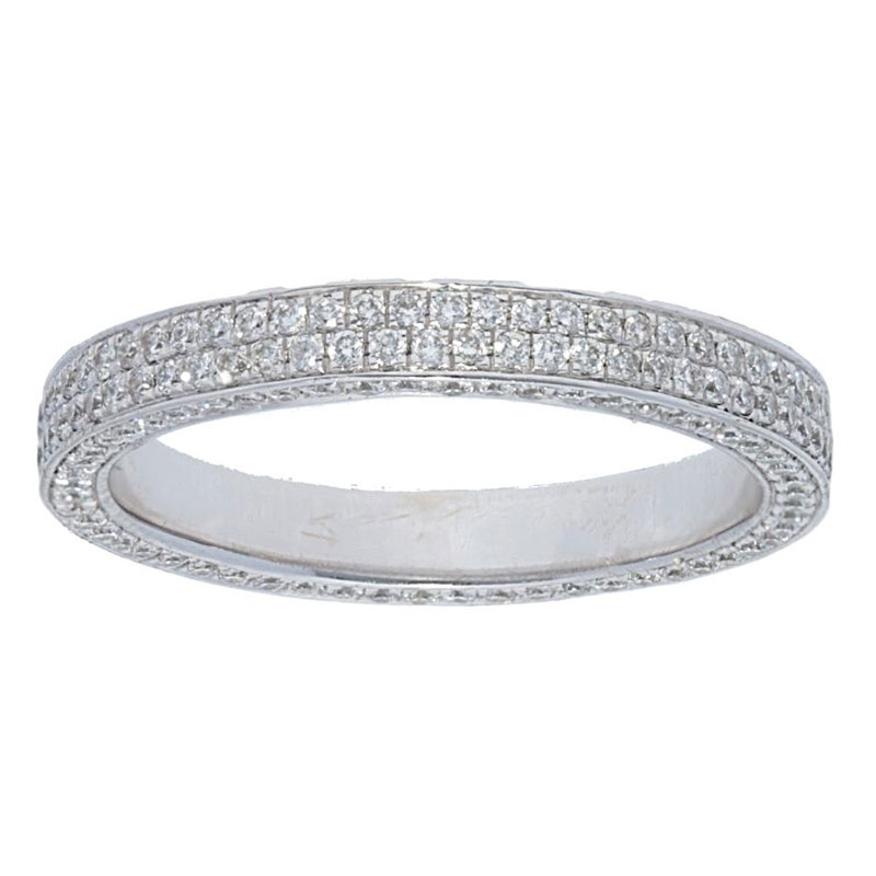 Deutsch Signature 3 Sided Micropave 2 Row Eternity Band