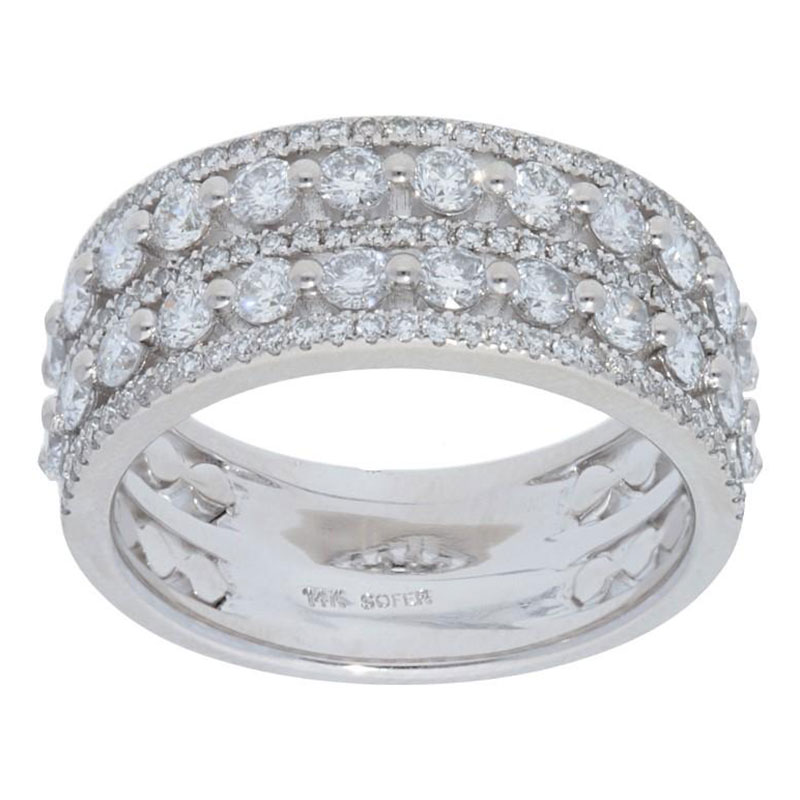 Deutsch Signature Round Diamonds with Pave Diamond Borders Band