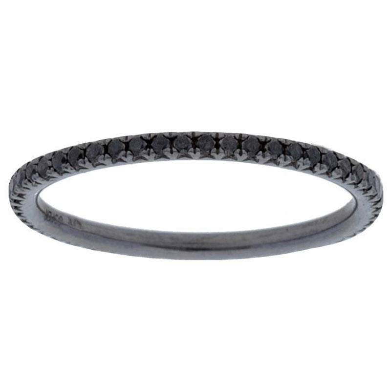 Deutsch Signature 1/2 Way Around Black Diamond Stackable Ring