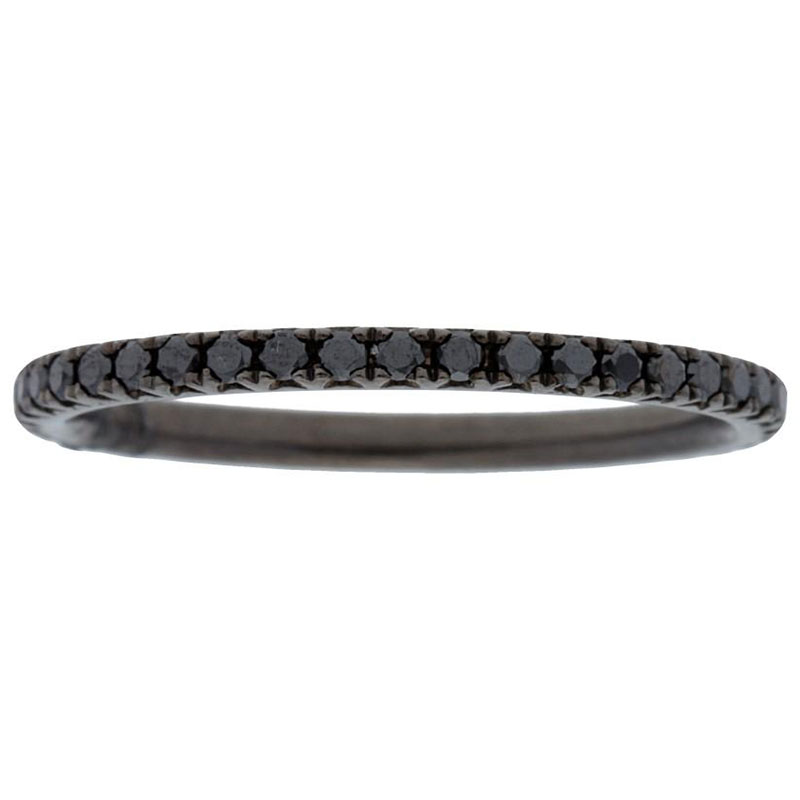 Deutsch Signature 1/2 Way Around Black Diamond Stackable Band