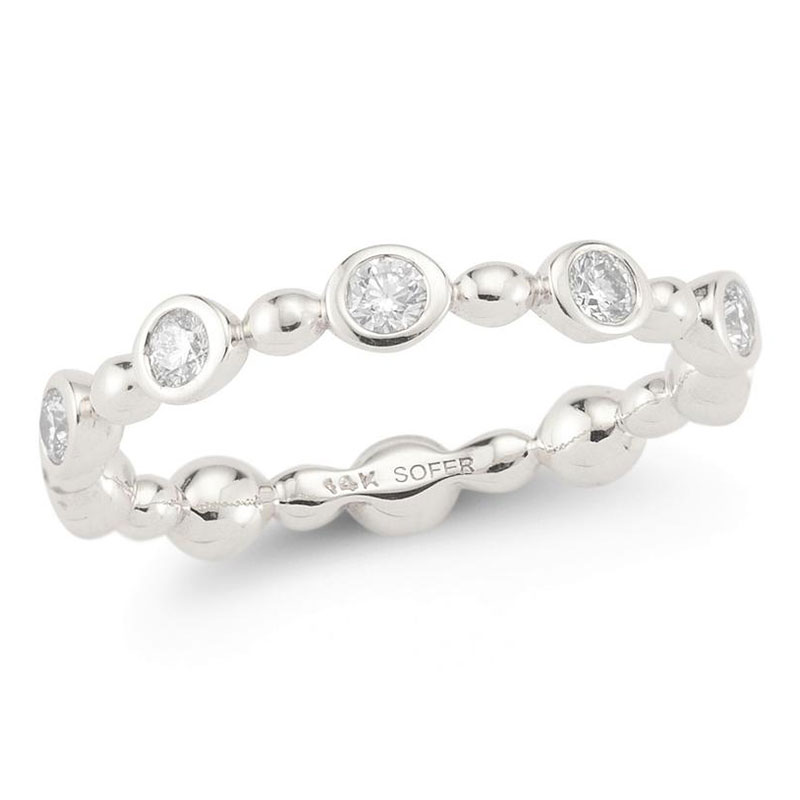 Deutsch Signature Alternating Diamond Bezel and Polished Balls Ring