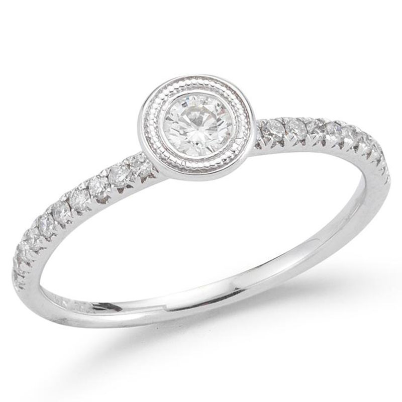 Deutsch Signature Diamond Migrain Bezel with Pave Ring