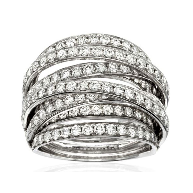 Deutsch Signature Domed Diamond Crossover Ring