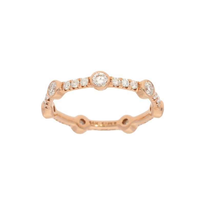 Deutsch Signature Diamond Bezel and Pave Stackable Ring